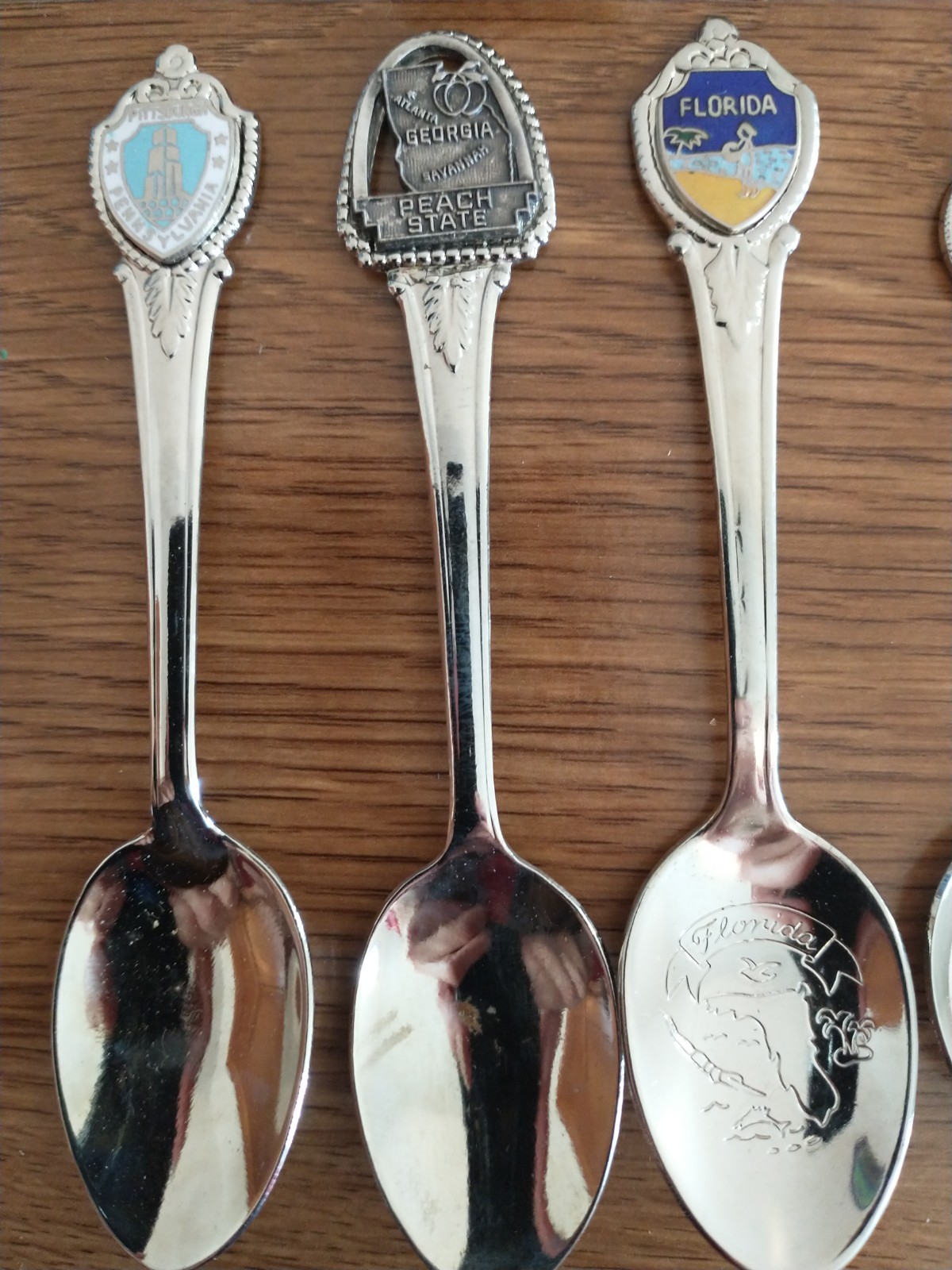 Vtg Lot of 13 Silver Plate Small Souvenir Spoons