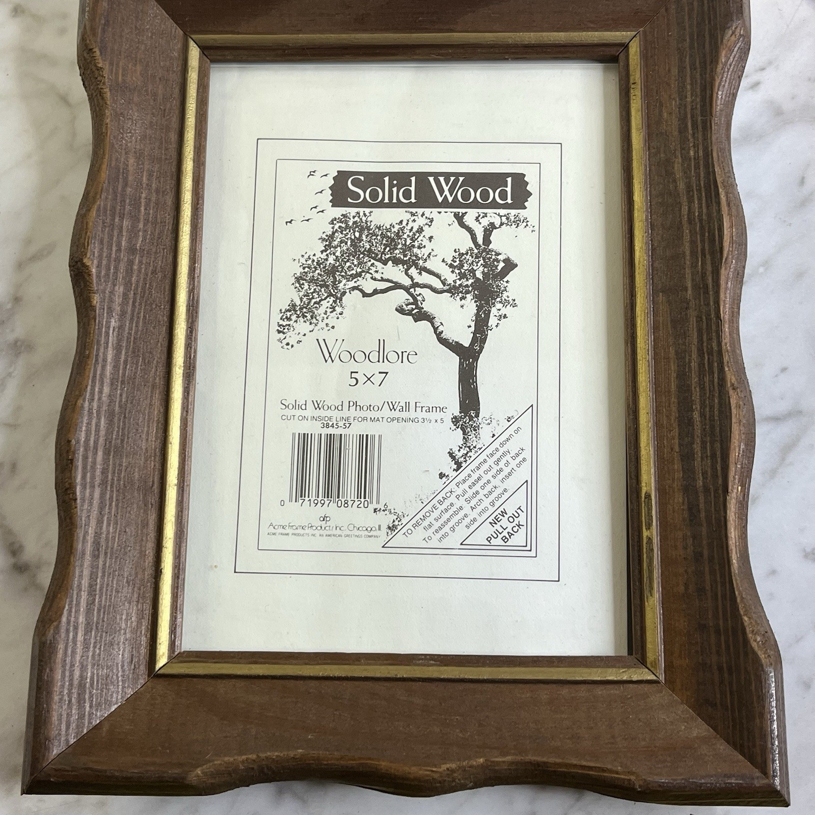 Woodlore Solid Wood Picture Frame Brown 5x7 Acme Frame Products Vintage MCM