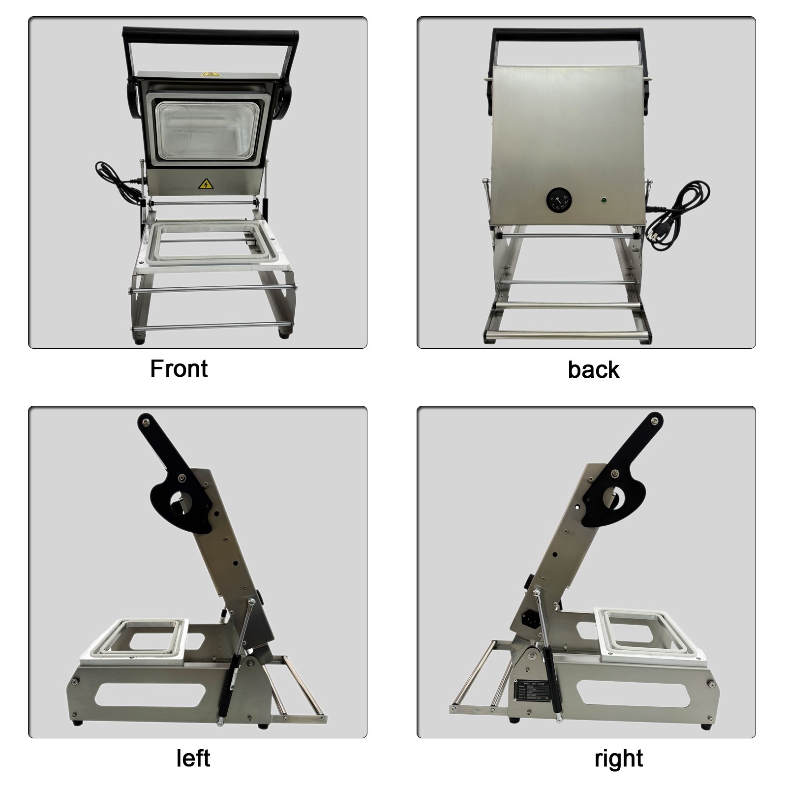 110V 0.8kW Manual Plastic Container Sealing Machine 10.2×6.7'' Tray 480 boxes/h