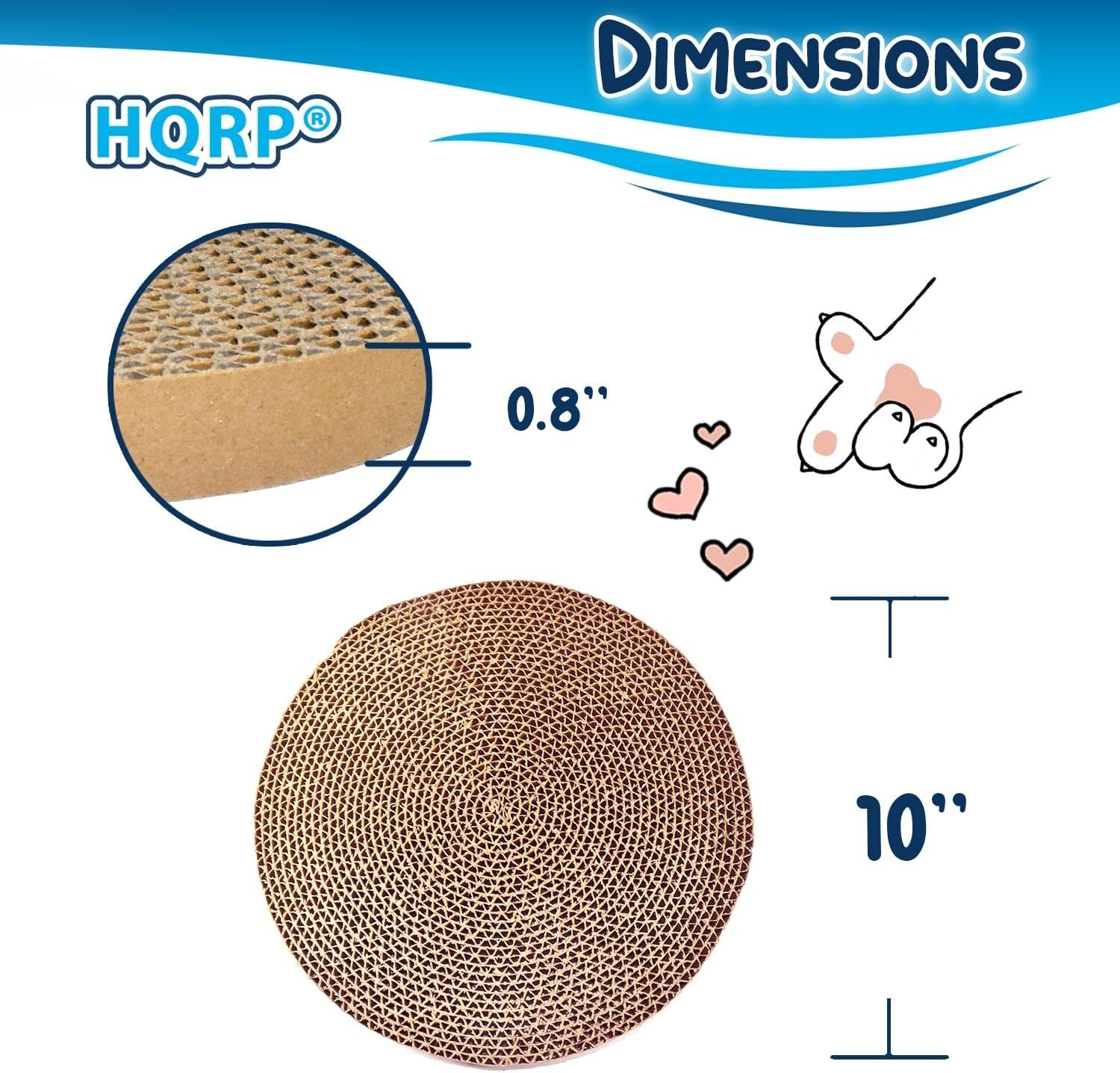 3-Pack Round Cat Scratcher Refill 10" Scratch Pads Circular Cardboard Insert