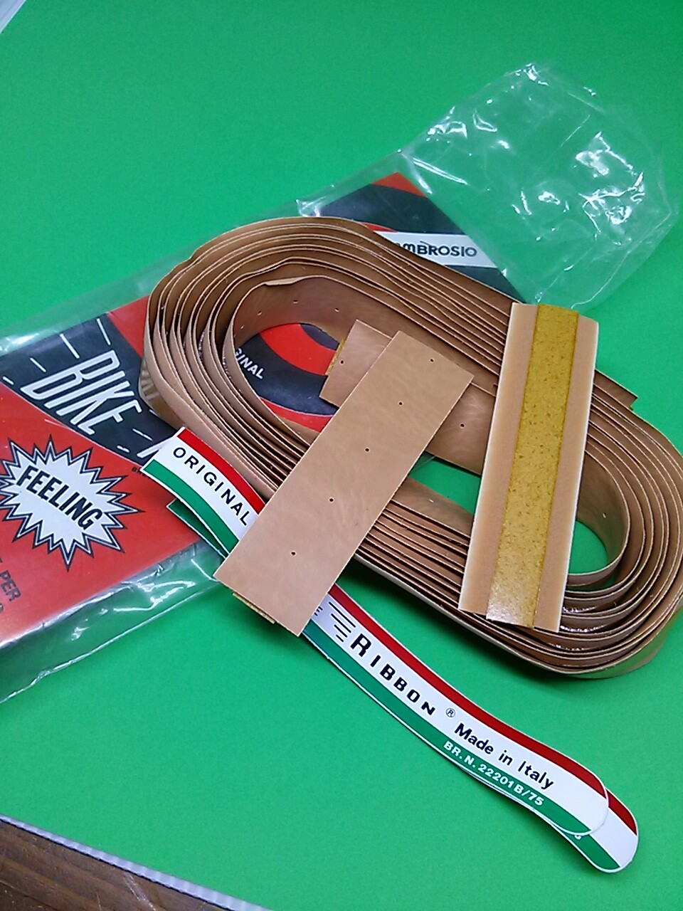 Ambrosio Bike Ribbon tan brown leather texture FEELING 4 cinelli 3ttt handlebar