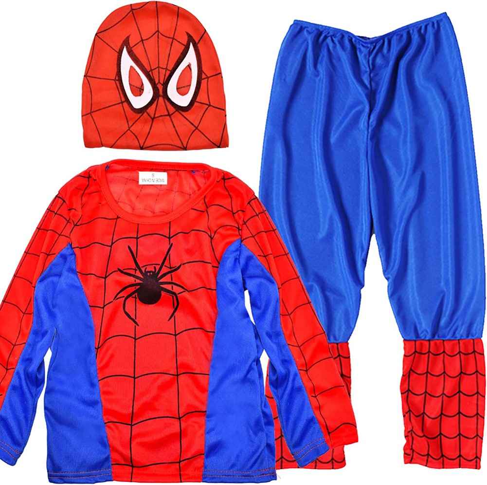 Kids SpiderMan Cosplay Costume 3-7Age Boys Tobey Maguire Outfit Jumpsuit Clothes