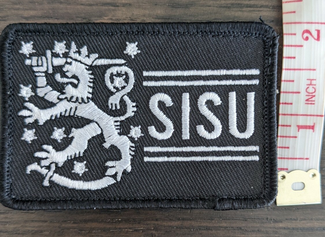Finnish Coat of Arms Sisu Blue And White or Black and White Morale Style Patch