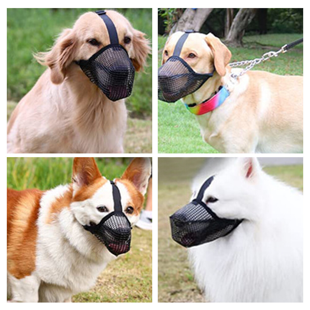 Pet Dog Basket Muzzle Anti-lick Anti-Biting Bark Licking Mouth Mesh Cover Mask