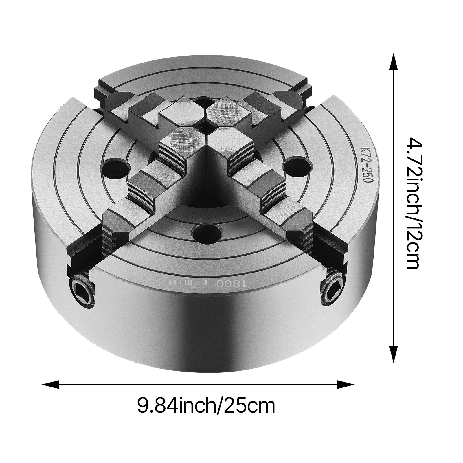10 Inch 4-Jaw Self-Centering Lathe Chuck for Drilling Milling Machine