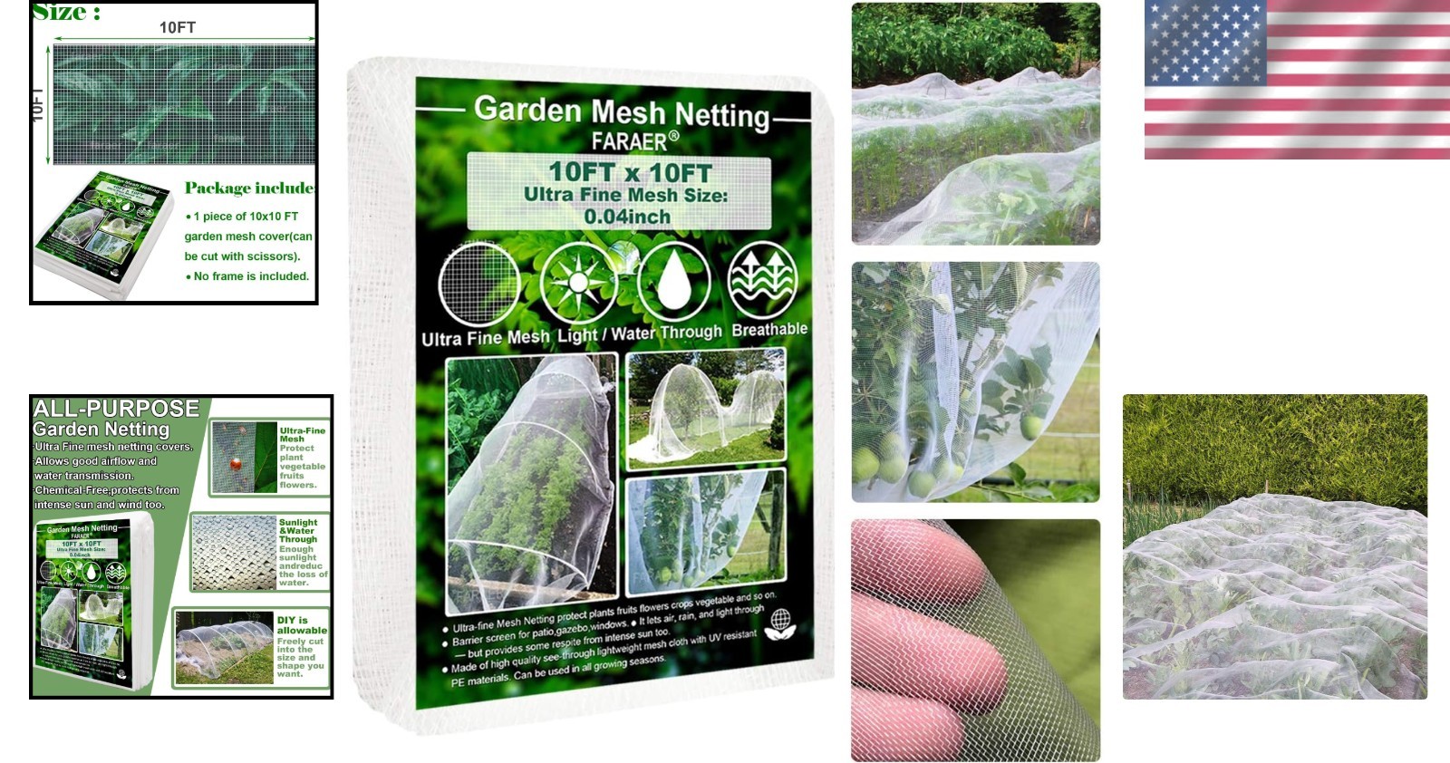 Versatile 10ft x 10ft Ultra Fine Mesh Plant Covers for Gardens & Greenhouses