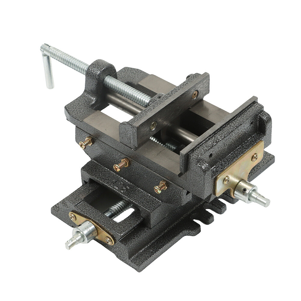 5" Cross Slide Vise Drill Press X-Y Clamp Heavy Duty Machine Metal 2 Way Black