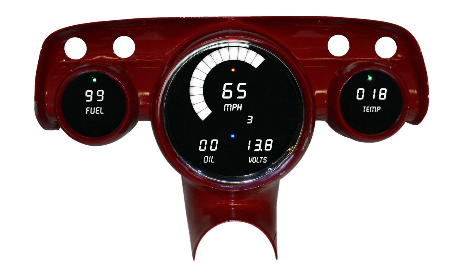 1957 Bel Air Digital Dash Panel Cluster Gauges RED LEDs