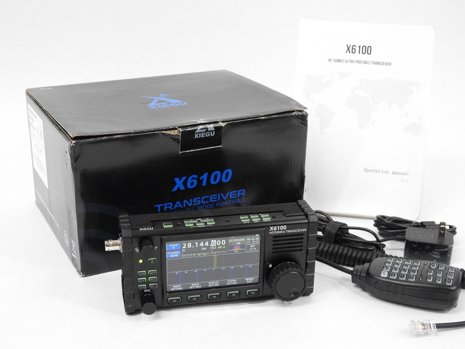 Xiegu X6100 Ham Radio HF Transceiver + Manual + Mic + Box (excellent)