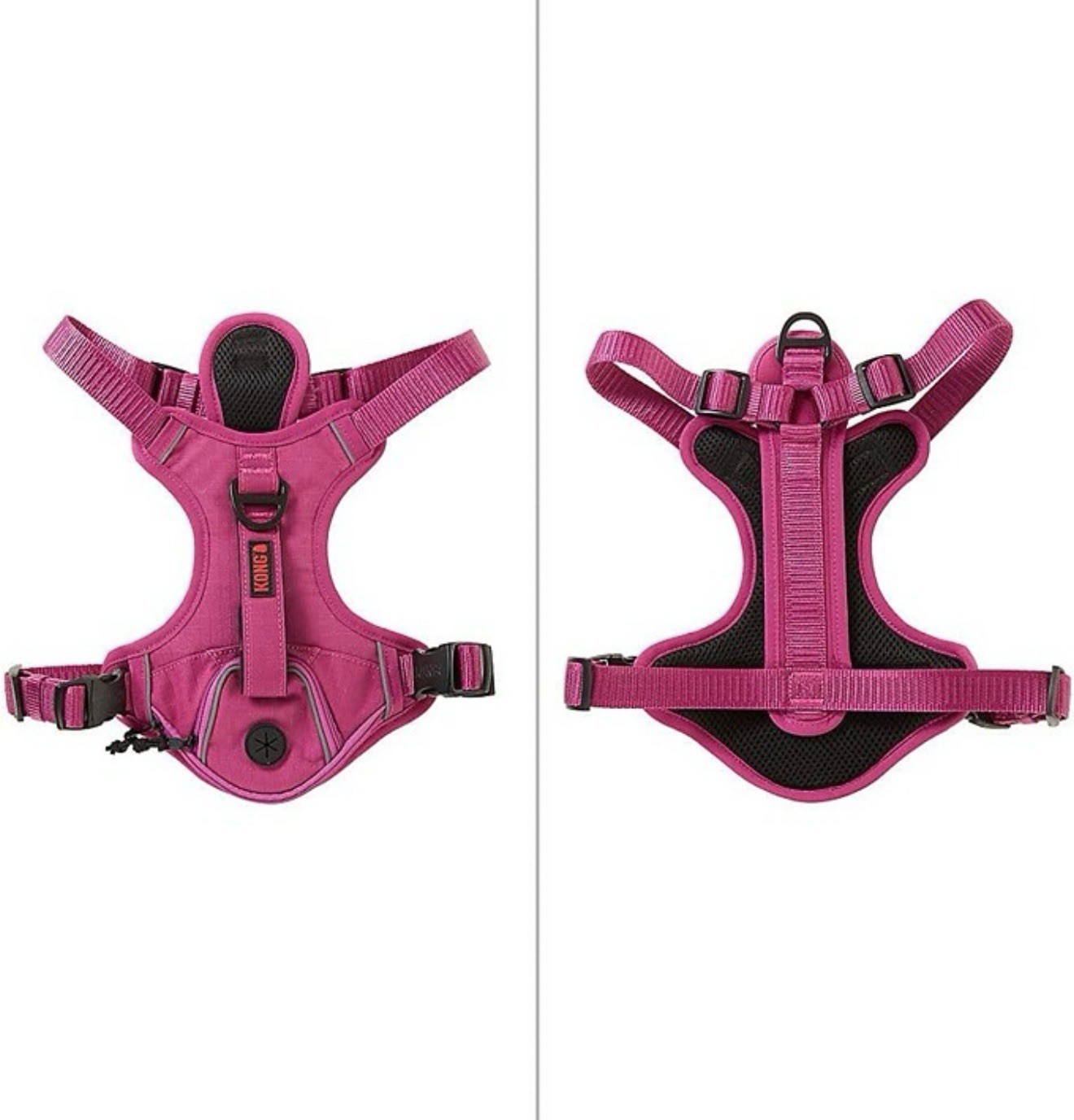 KONG Ultra Durable Waste Bag Dog Harness - Large, Pink with Dispenser