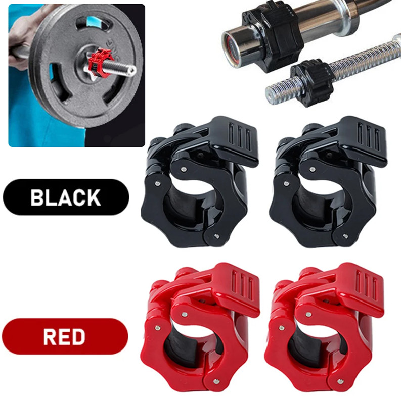 Olympic 1-2" Inch Barbell Clamps Quick Release Standard Bar Weight Plates USA