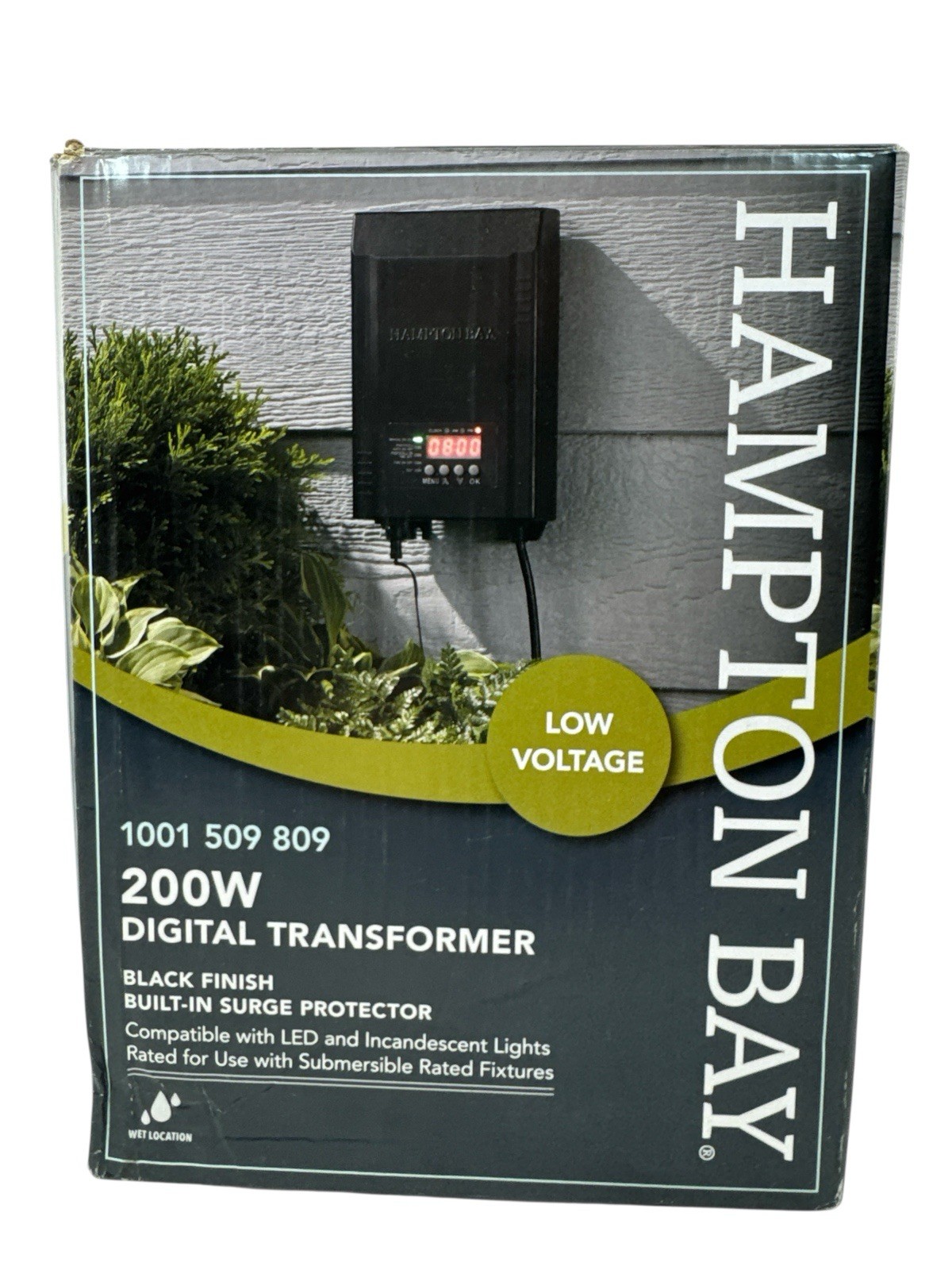 Hampton Bay Low Voltage 200W Outdoor Landscape Transformer 1001509809 (OB)