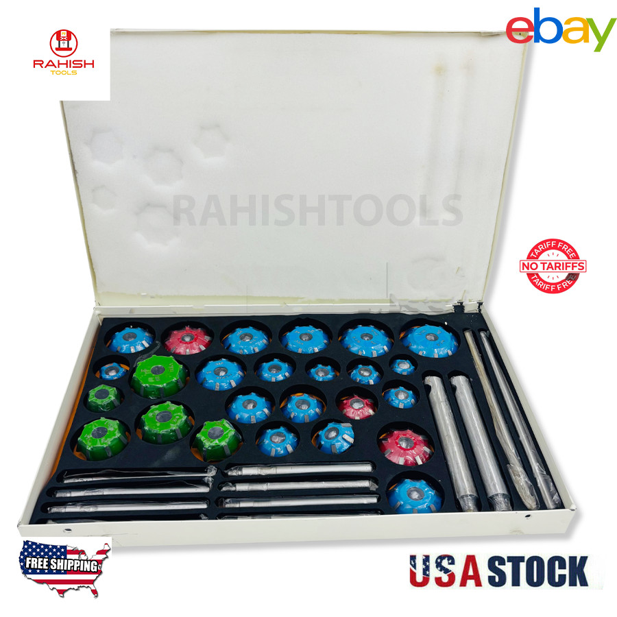 Carbide Valve Seat Cutter Set Tipped 37 For Chevy, Ford.gmc ,Caterpillar ,Komtus