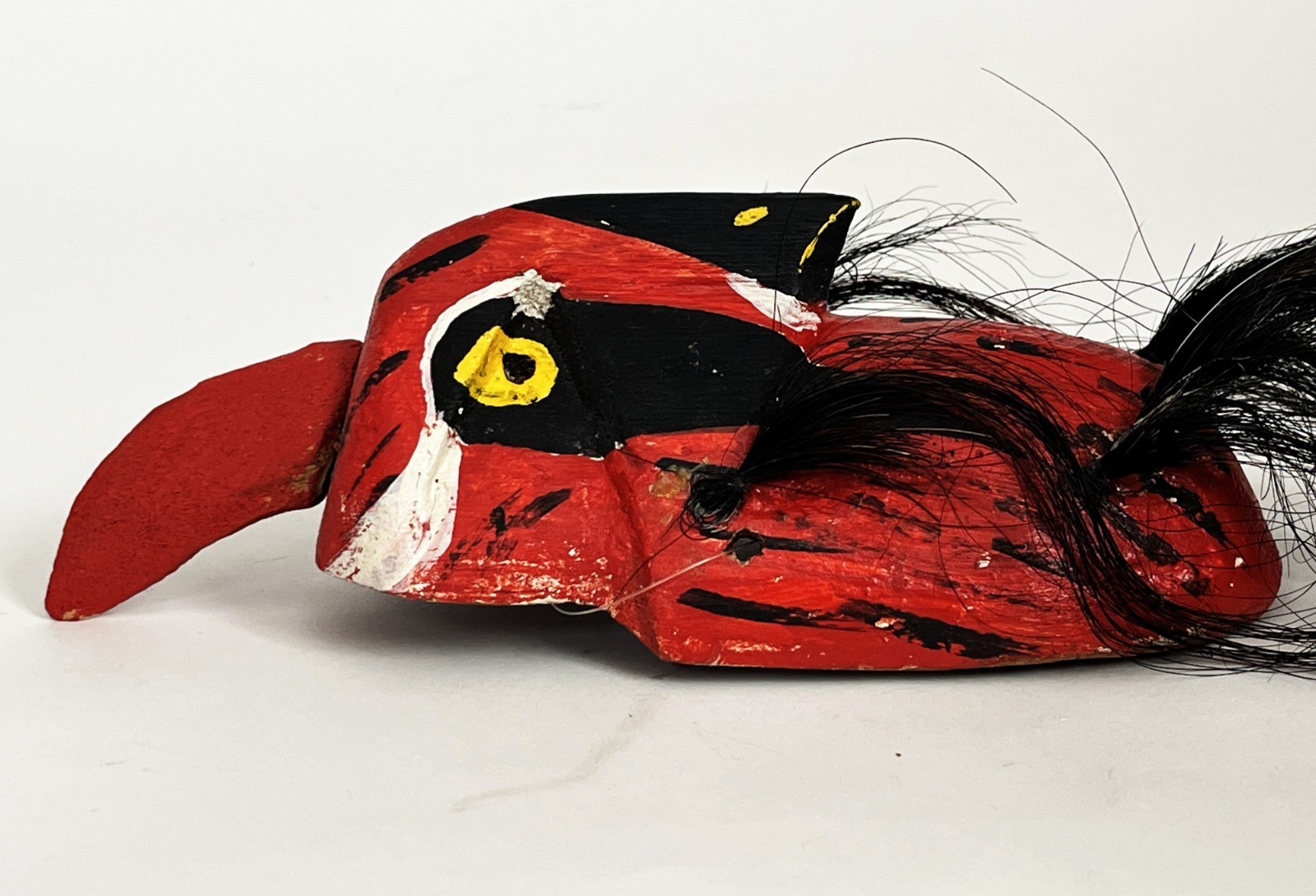 MAYO PASCOLA YAQUI FOLK ART ETHNOGRAPHIC CARVED WOOD OWL BIRD DANCE MASK SONORA