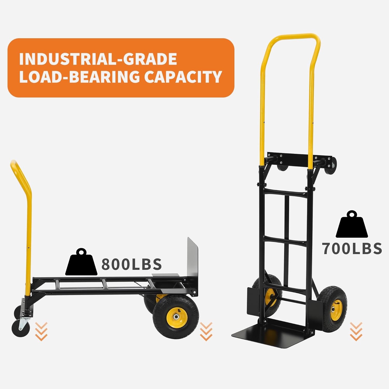Industrial Hand Truck 800 lb Capacity Heavy-Duty Appliance Dolly
