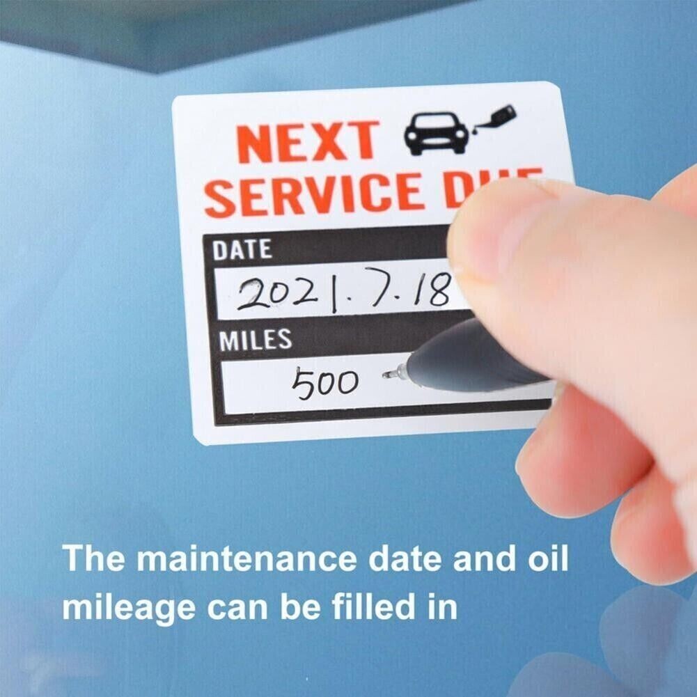 300 2"x2" US Oil Change Service Reminder Stickers Window Lite Sticker Pack