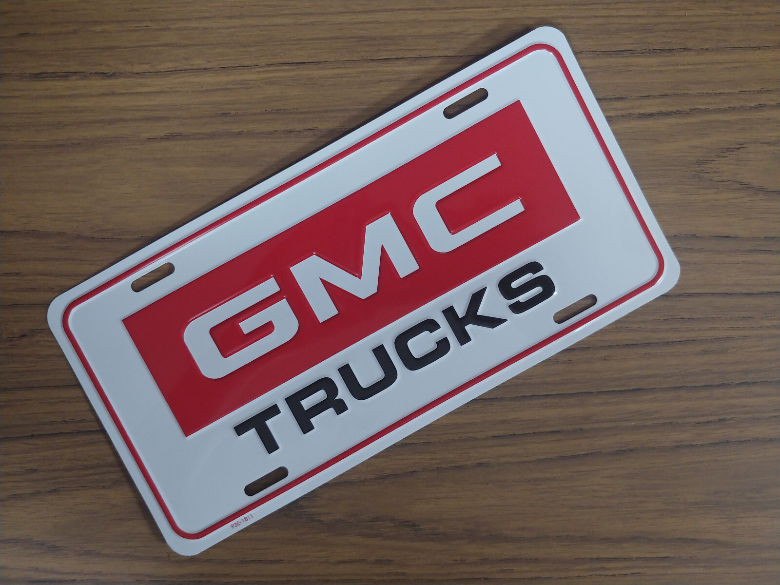 Vintage GMC Novelty License Plate Embossed Metal New Old Stock Trucks #2084