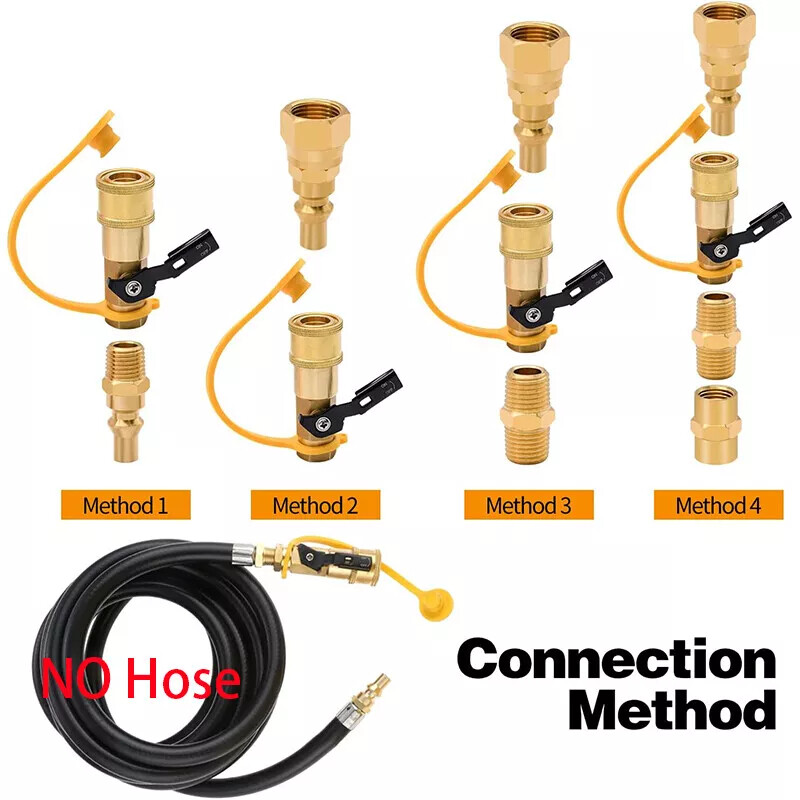 RV Quick Connect Fittings 1/4" NPT Propane Hose Adapter Set