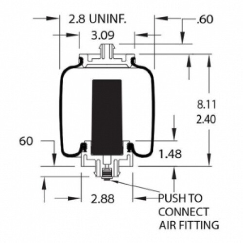 Airbag Air Bag Spring for Alliance ABP N32 027215 Goodyear 1S5-175