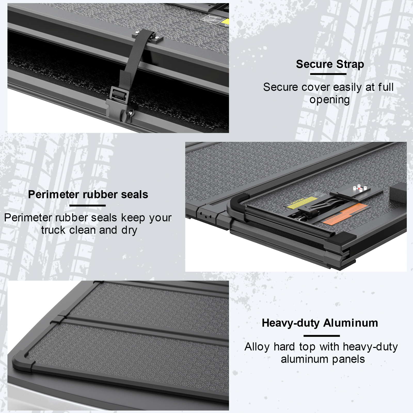 5FT 3-Fold Hard Truck Bed Tonneau Cover For 2020-2024 Jeep Gladiator Waterproof