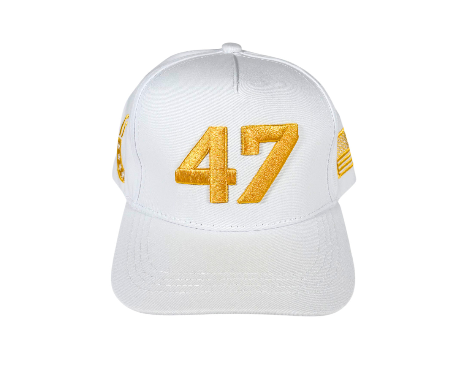 Charlie Kirk 47 White Gold Hat TPUSA Turning Point USA Adjustable Cap USA MAGA