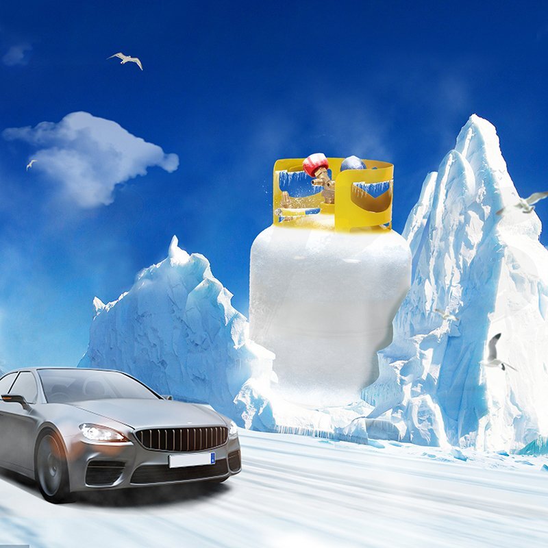 50lb Yellow-Gray Refrigerant Tank Y-Shaped Valve for Liquid/Steam Cylinder Tank