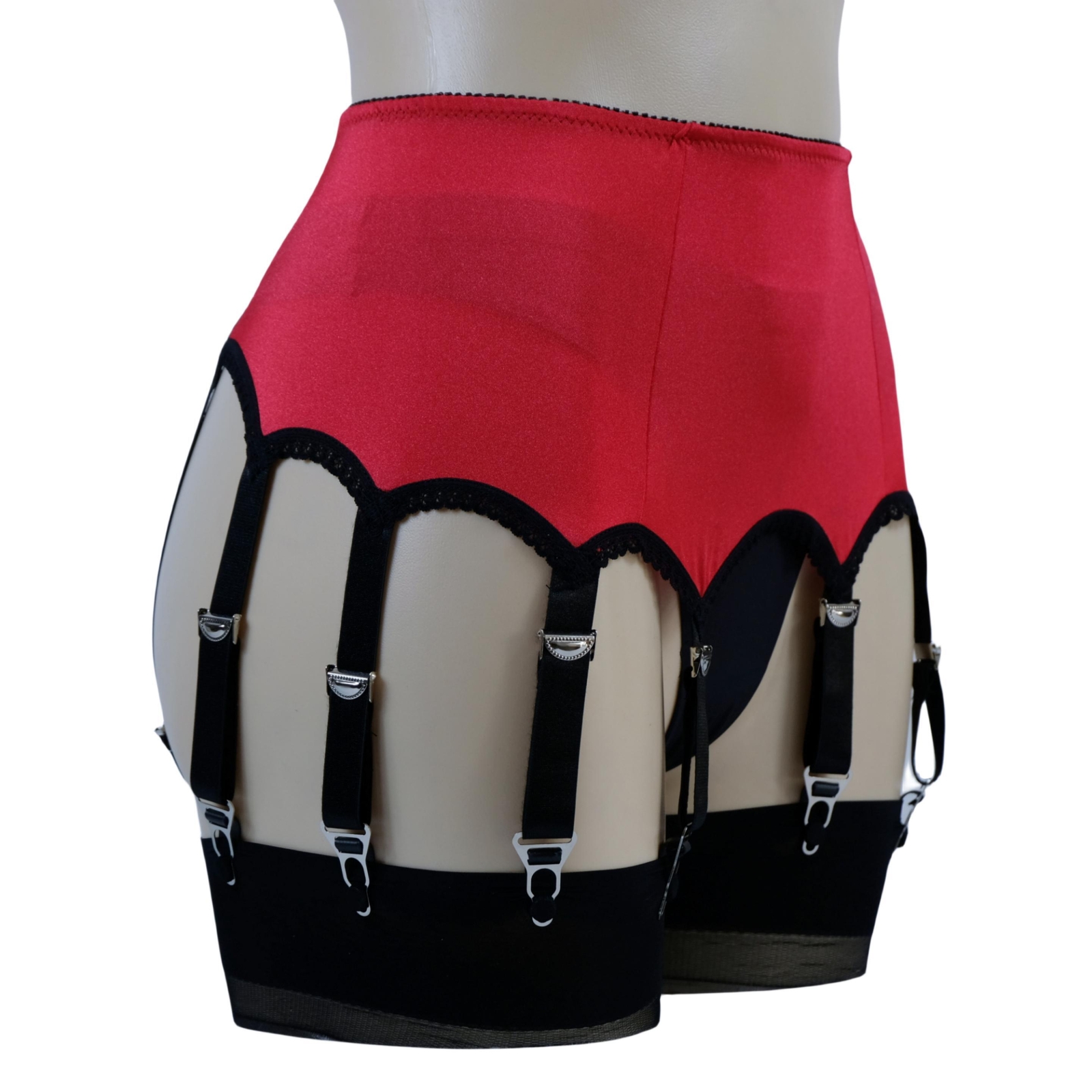 Luxallacki High Waist 10 Straps Garter Belt for Thigh Highs Girdle Metal Clips