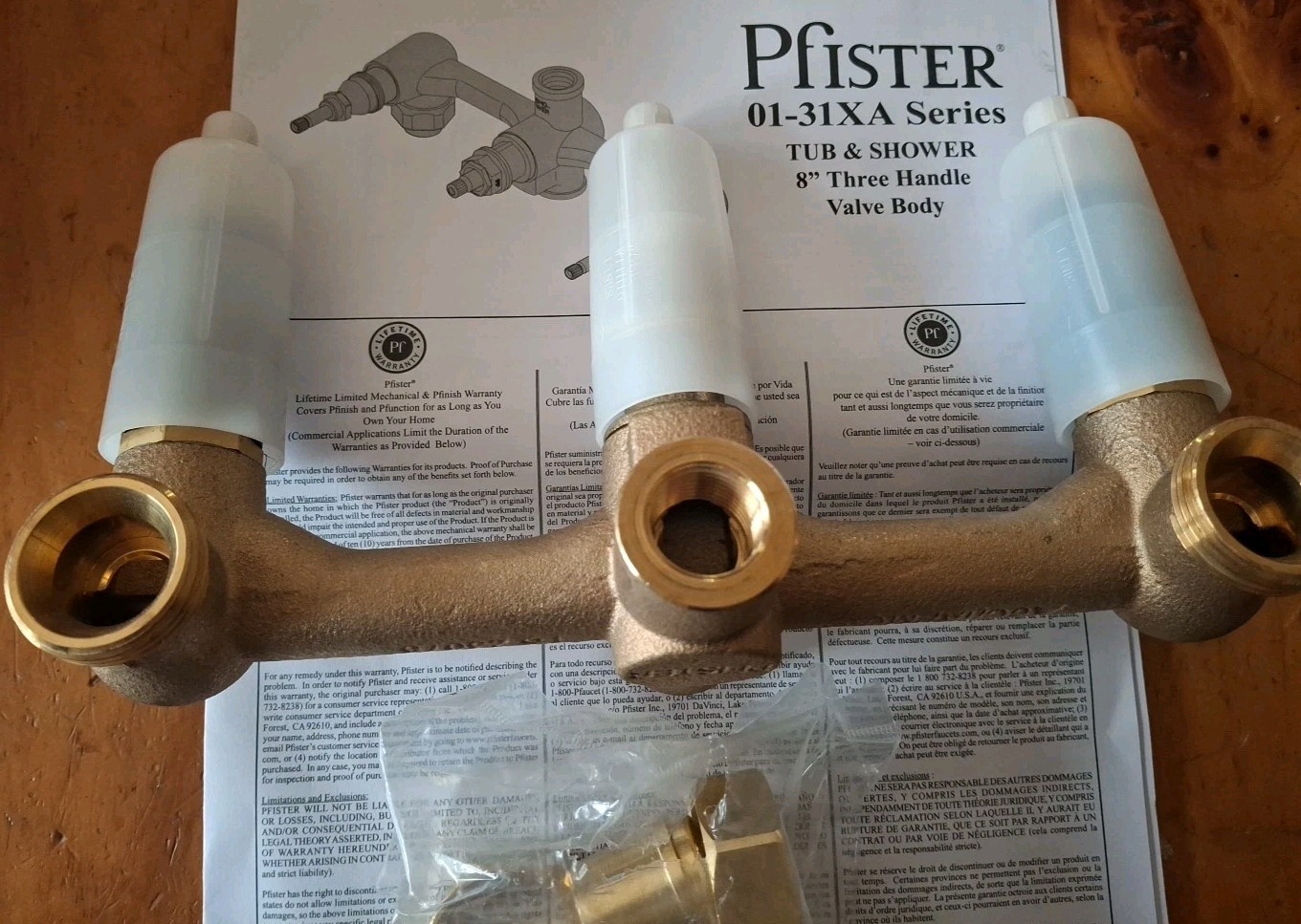 Pfister Rough-In Valve Body and nuts 01-31XA