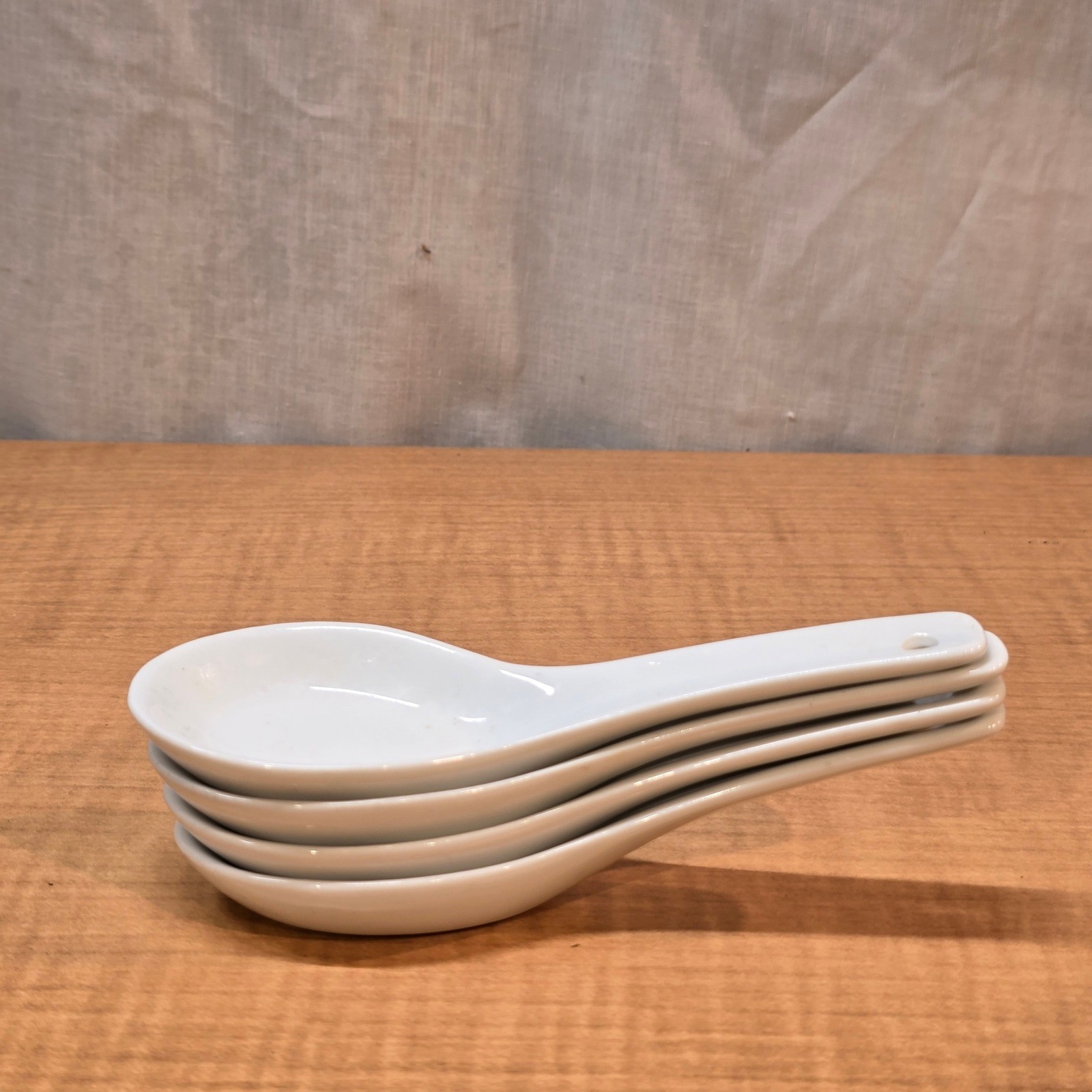 4 Saki Spoons Pier 1 China White Serving Spoon Liquid Display