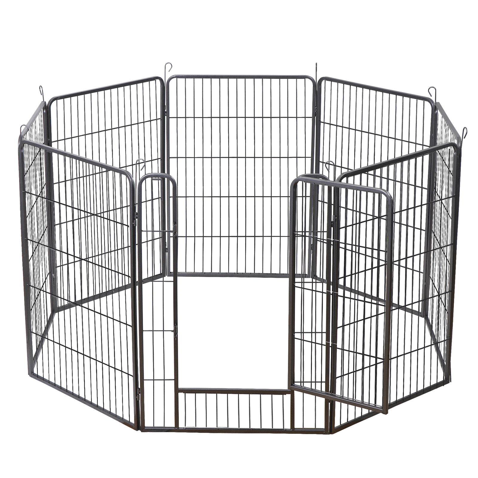 Dog Playpen 40" Height 8 Panels Metal Dog Fence Portable Dog Pen for Yard Black