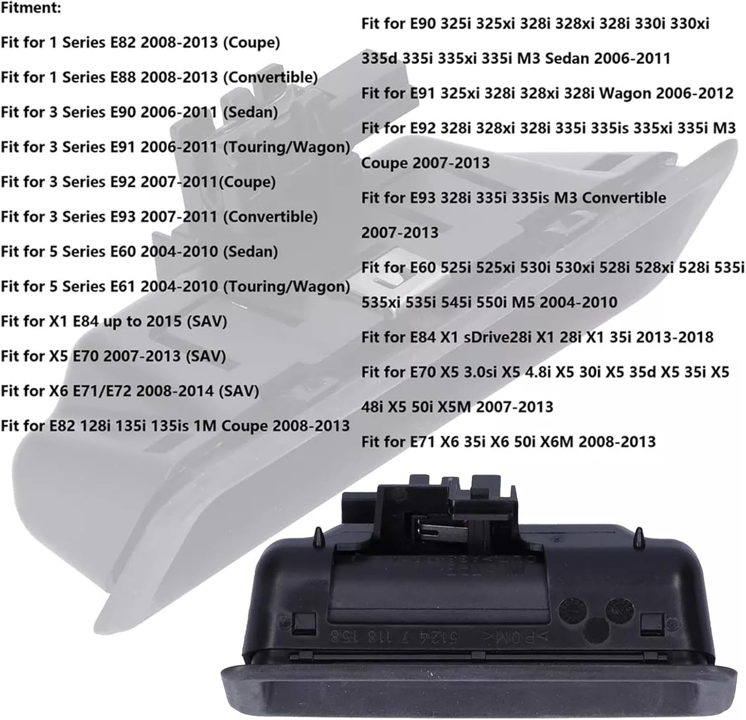 51247118158 For BMW E60 E90 E91 Boot Tailgate Handle Trunk Handle Release Switch