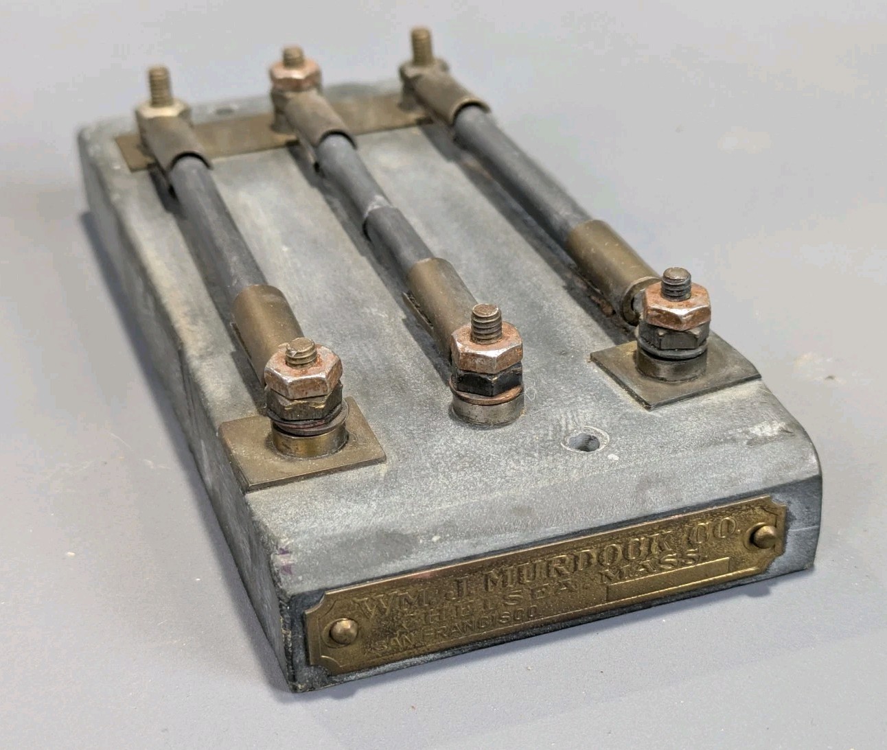 Antique WM J MURDOCK Lightning Arrester 3-Pole Carbon Wireless Telegraphy Radio