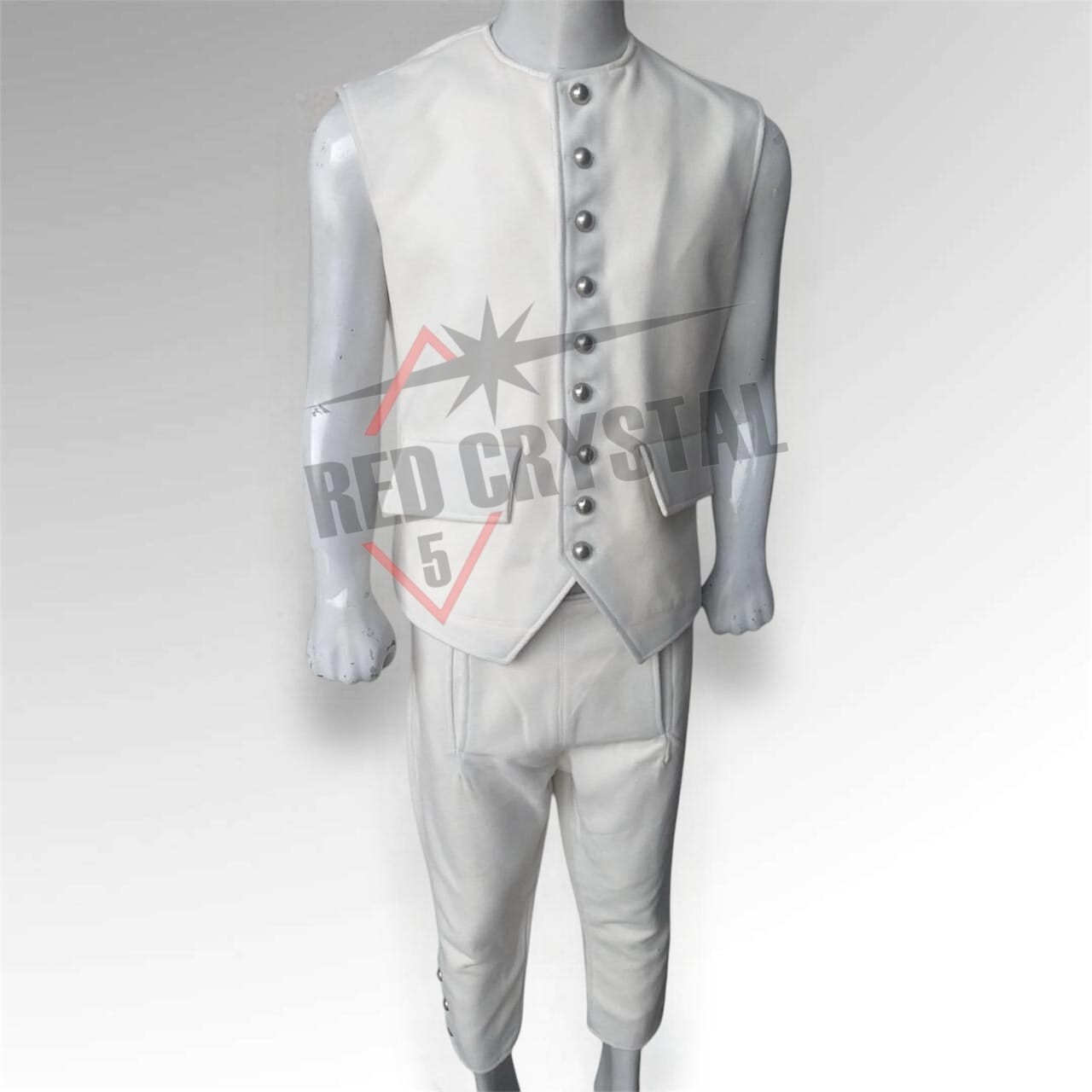18th Century British Revolutionary War Men Off White Waistcoat and Breeches