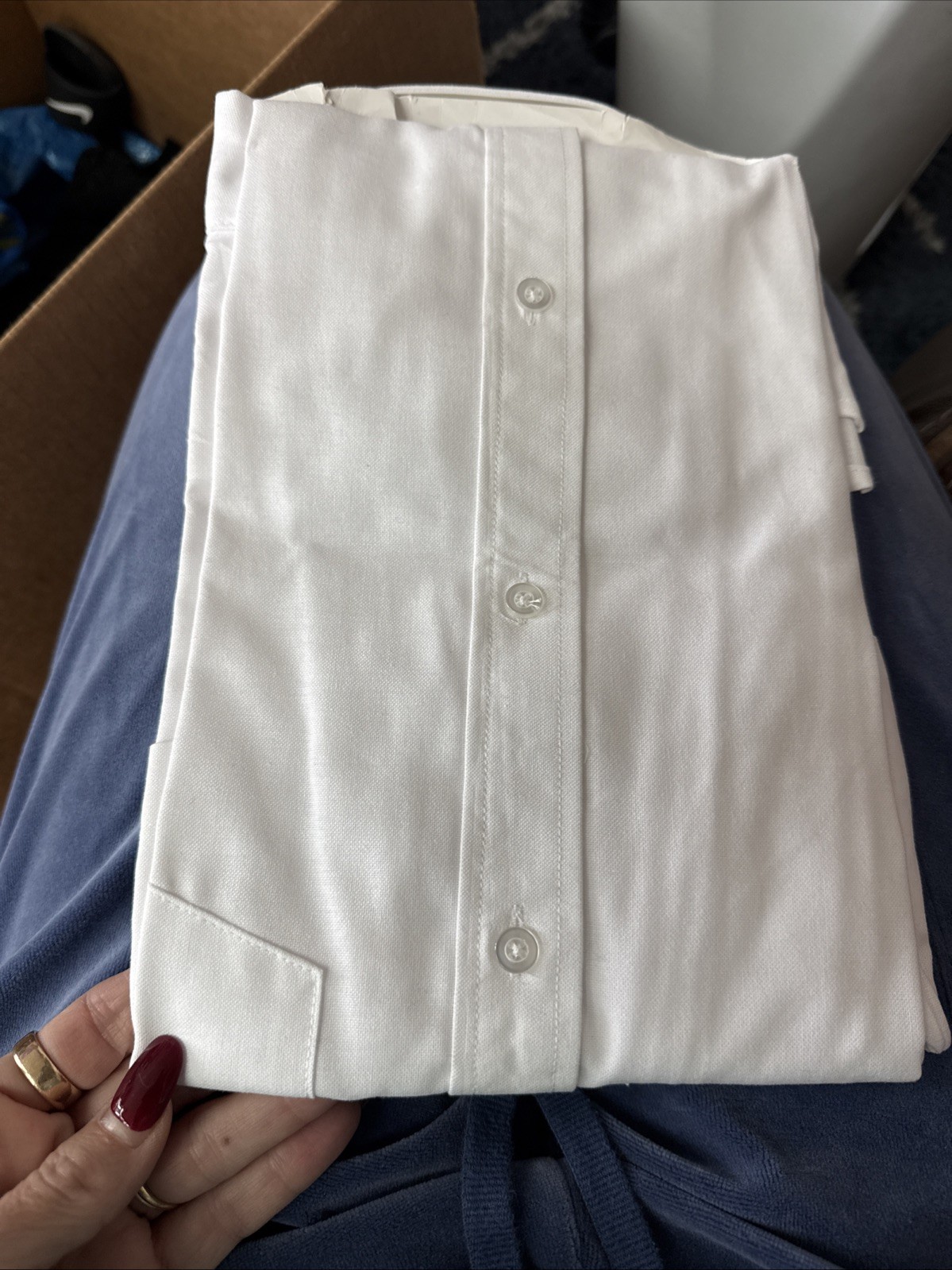 Brand New In Package Rifle/Kaynee White Button Down Boys Longs Sleeve Size 18