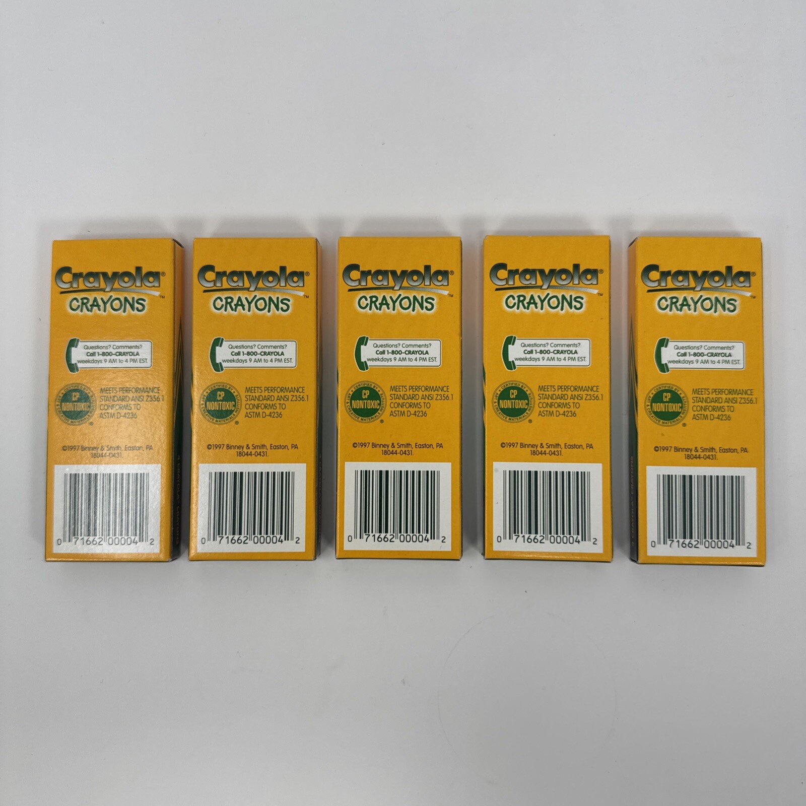 Vintage Crayola Crayons Binney Smith Box 1997 NOS - Lot of 5 Packs (20 Crayons)