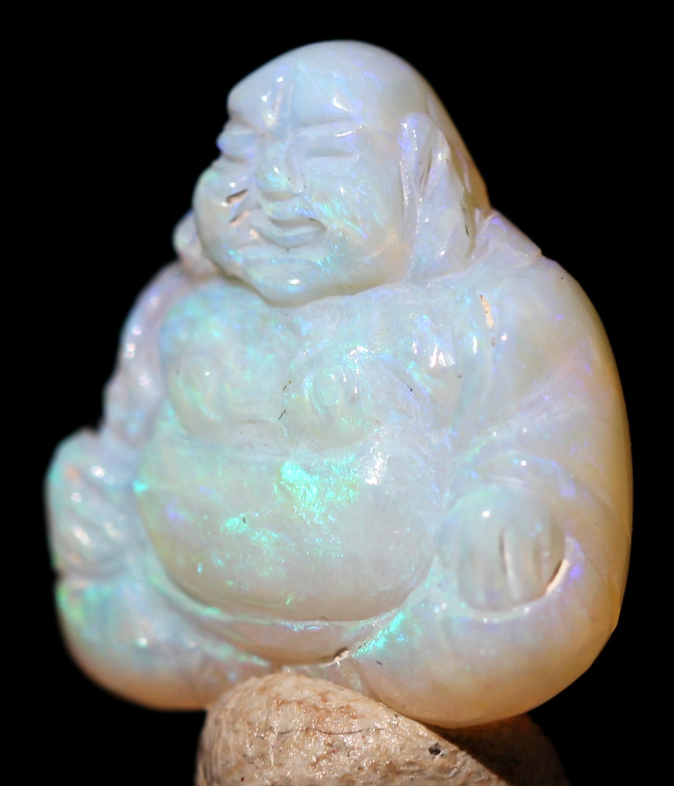 OPAL Carving BUDDHA Hand Carved Polished Gemstone Sculpture AUSTRALIA BOULDER