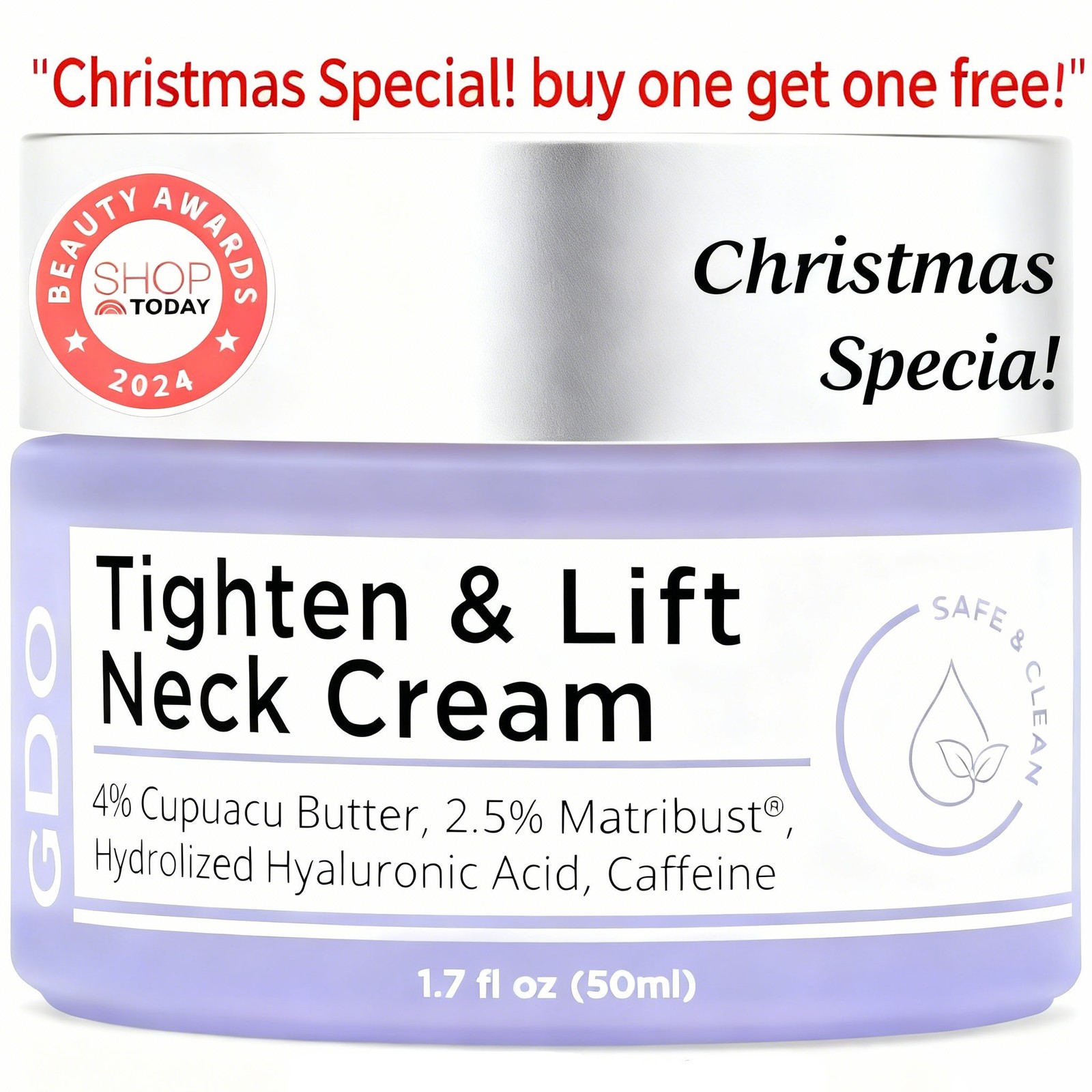 GDO Tighten and Lift Neck Cream Firming Anti-Aging 1.7oz- Clinically Tested