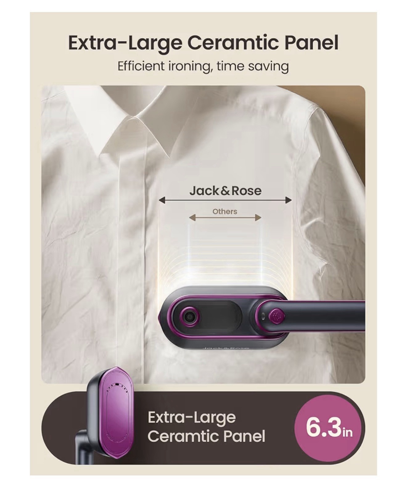 Jack ＆ Rose Travel Steamer Iron for Clothes,1200w Iron Steamer Portable Travel