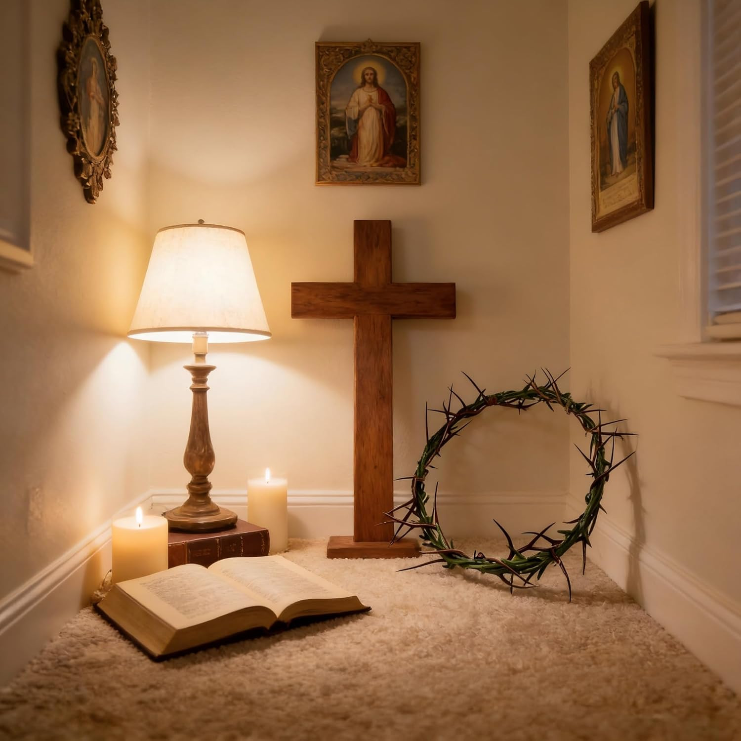 Wearable Crown of Thorns Life Size 8’’ Diameter, Decoration for Home and Church