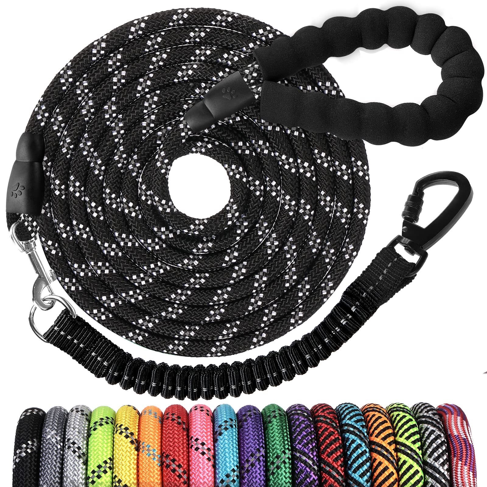 Long Dog Leash 80 FT: Heavy Duty Rope Leashes for Dogs Training with Swivel L...