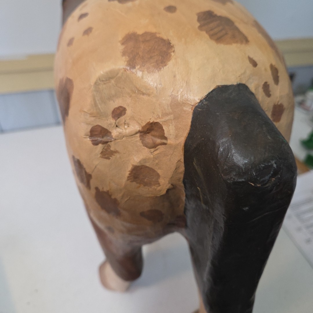 Vintage Paper Mache Spotted Blanket Appaloosa Horse Statue Indian Native