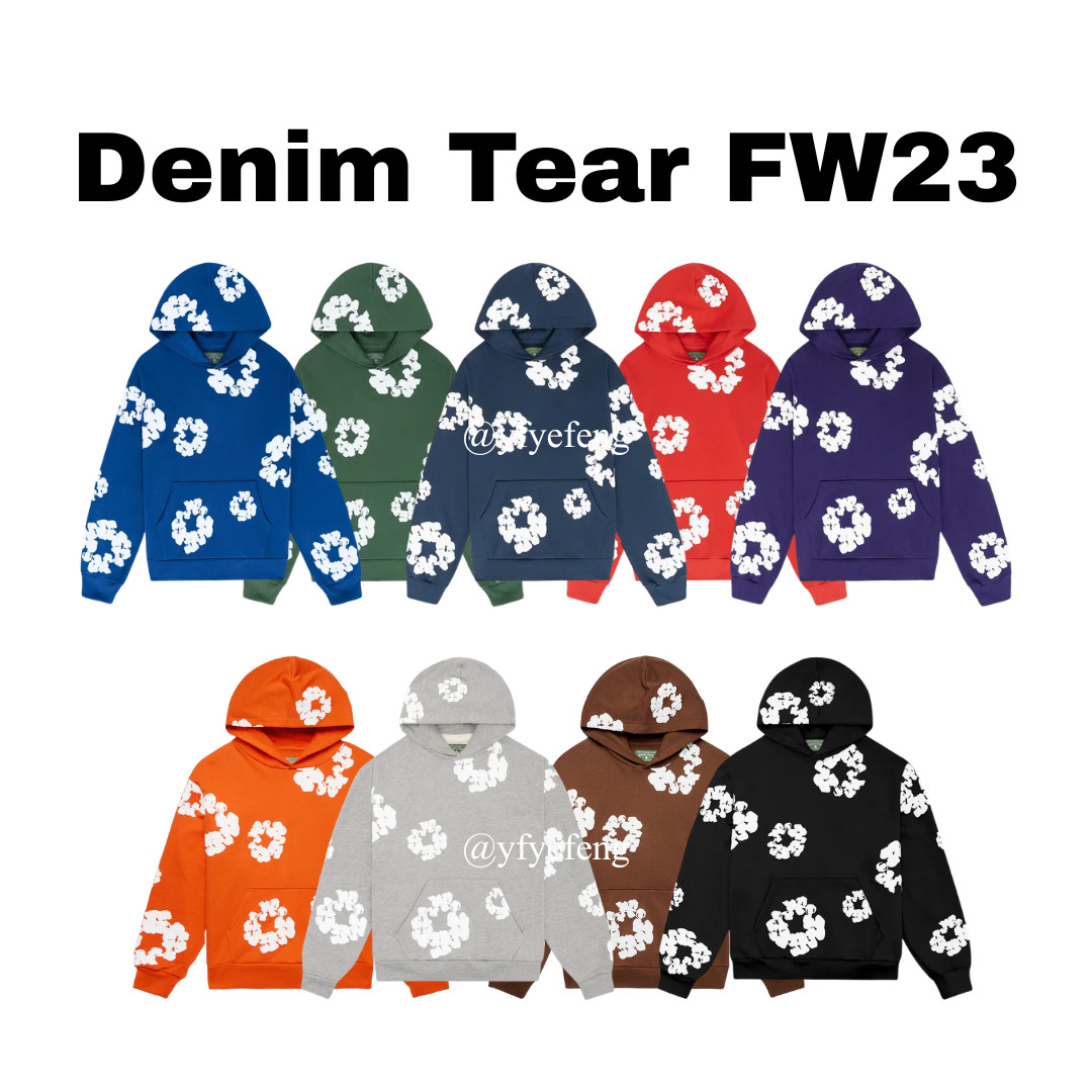 Denim Tear Cotton Wreath Hoodie - Oversized - 9 Colors Sizes S-XXL