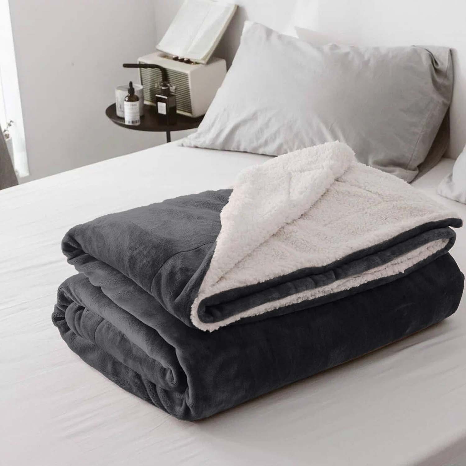 Sherpa Fleece Blanket for Winter Ultra Soft Warm Sherpa Bedding Throw Twin Queen