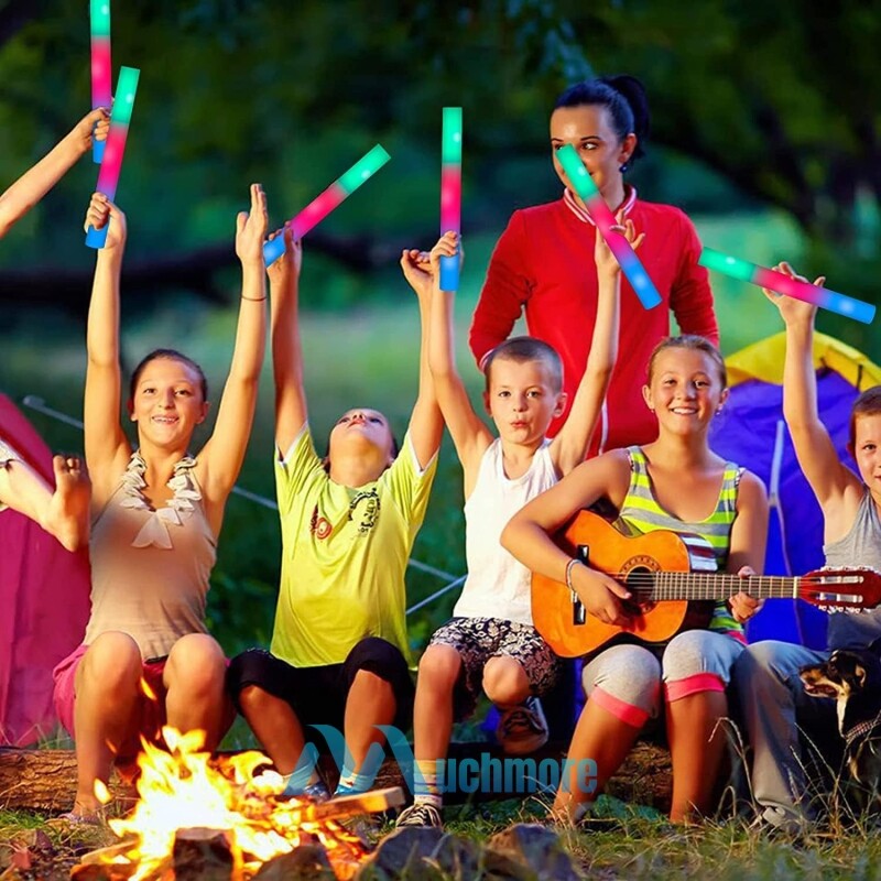 72PCS Light Up Foam Glow Sticks LED Wands Batons DJ Party Flashing Bulk 3 Modes