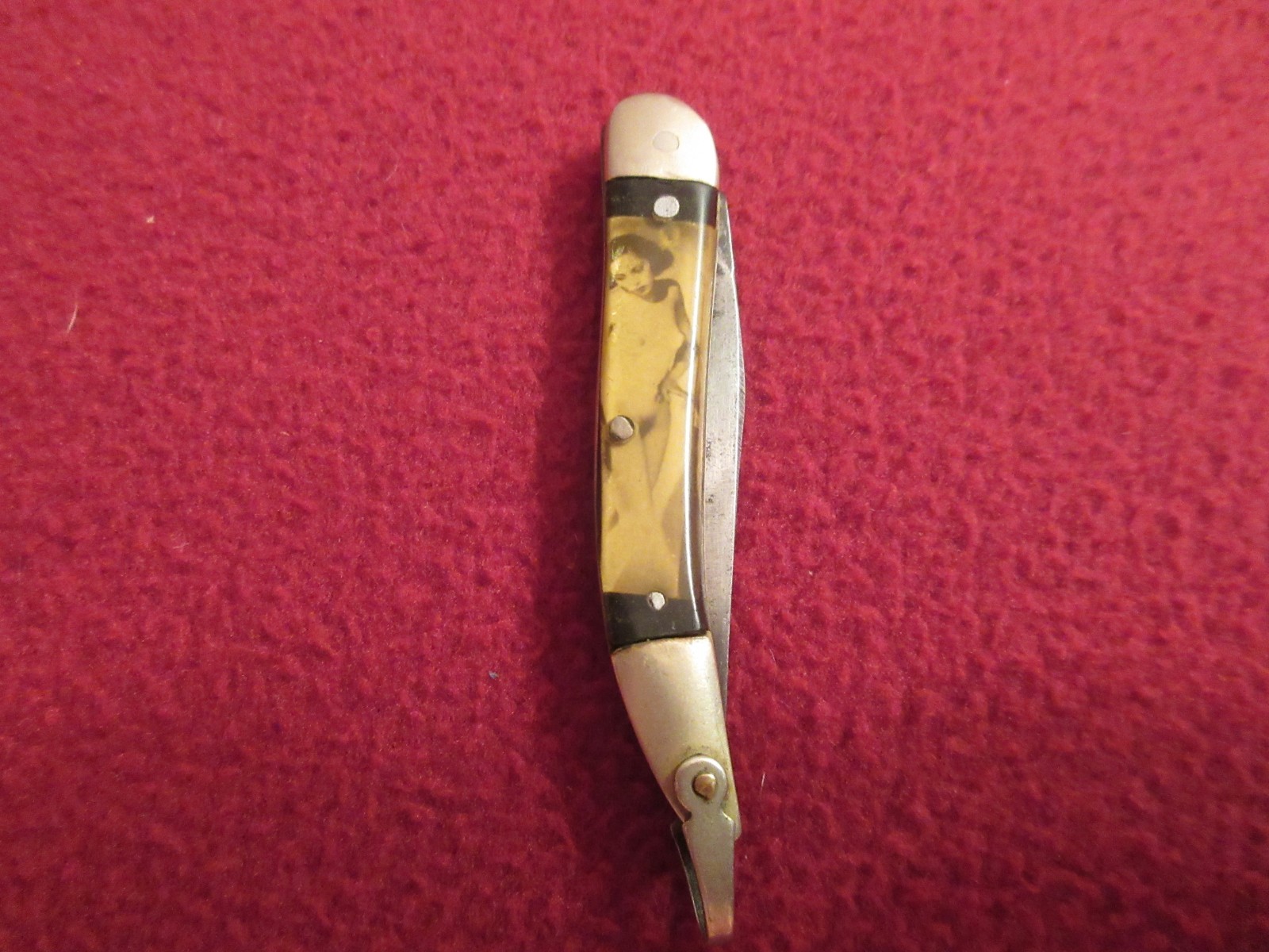 VTG 1930s-40s Colonial Prov RI USA Risque Nude Naughty Women Pin-up Pocket Knife