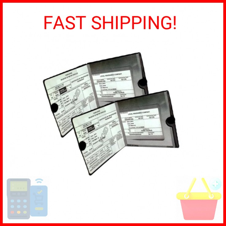 ESSENTIAL Car Auto Insurance Registration BLACK Document Wallet Holders 2 Pack -