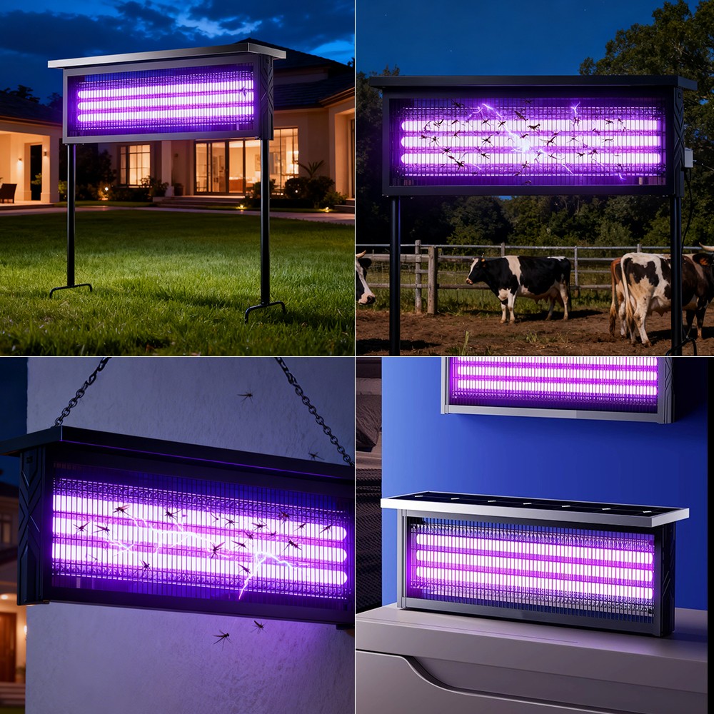 Solar Bug Zapper Indoor, Waterproof Mosquito Zapper Outdoor Solar Powered, 4500V