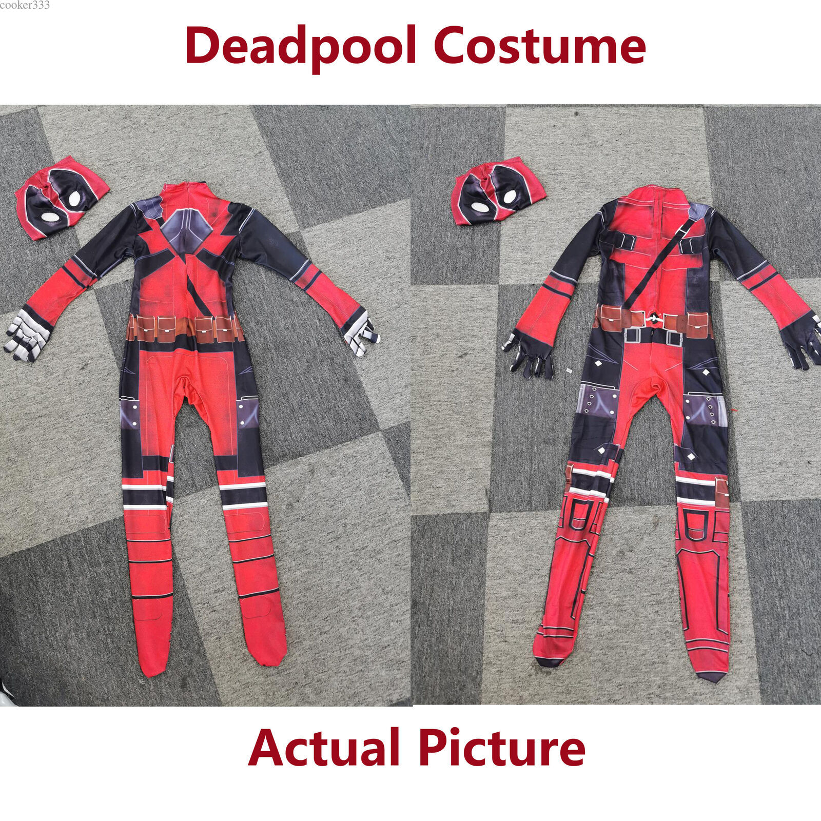 Deadpool Costume Cosplay Halloween Kids Bodysuit Boys Fancy Dress Party Red 2024