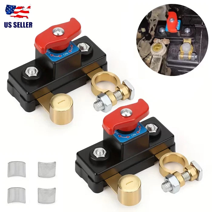 2Pcs 12V 24V Battery Disconnect Terminal Switch Kill Isolator Cut Off for Car RV