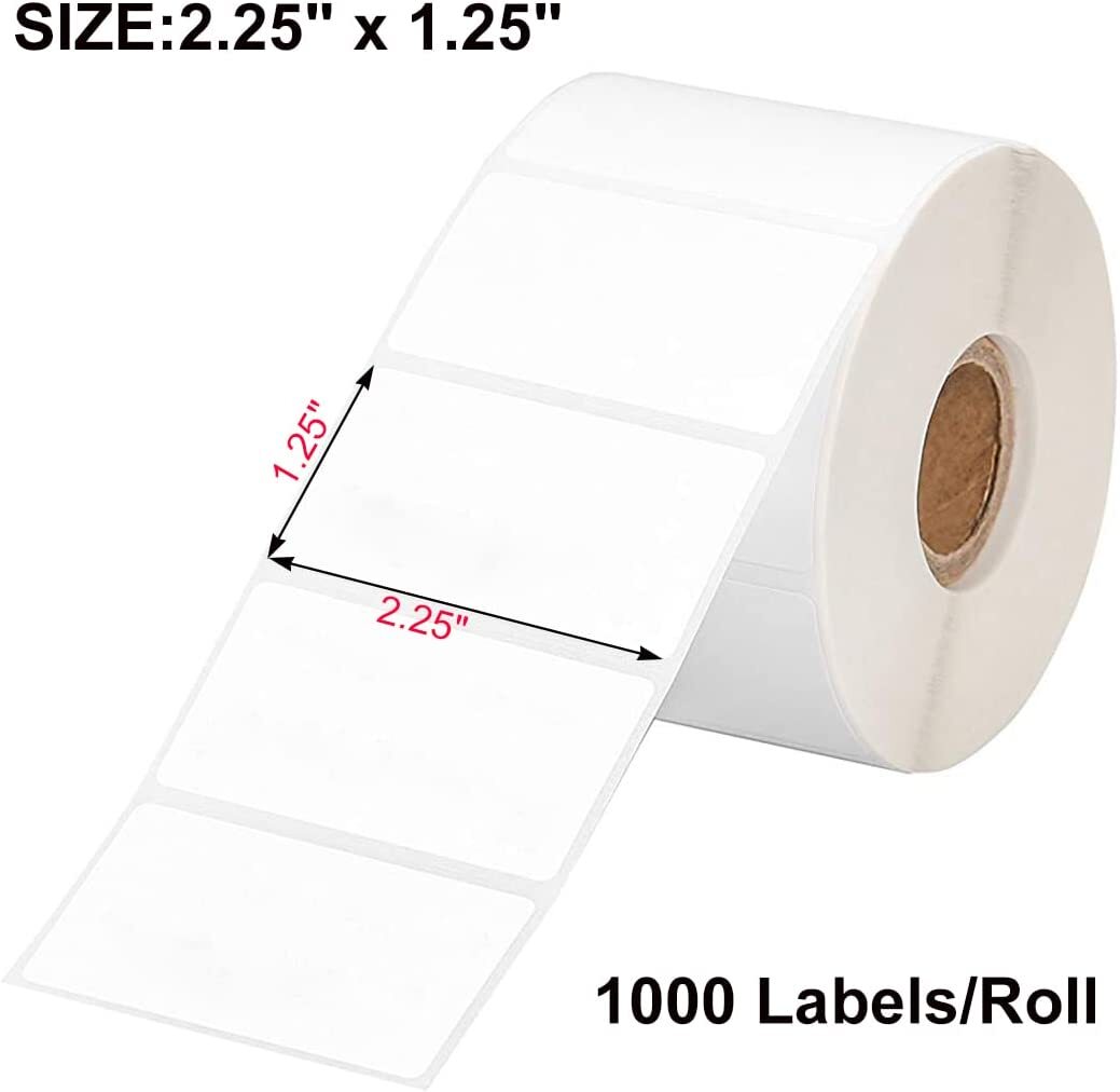1000/Roll 2.25"x1.25" Direct Thermal Labels Adhesive SKU Label for Zebra Amazon